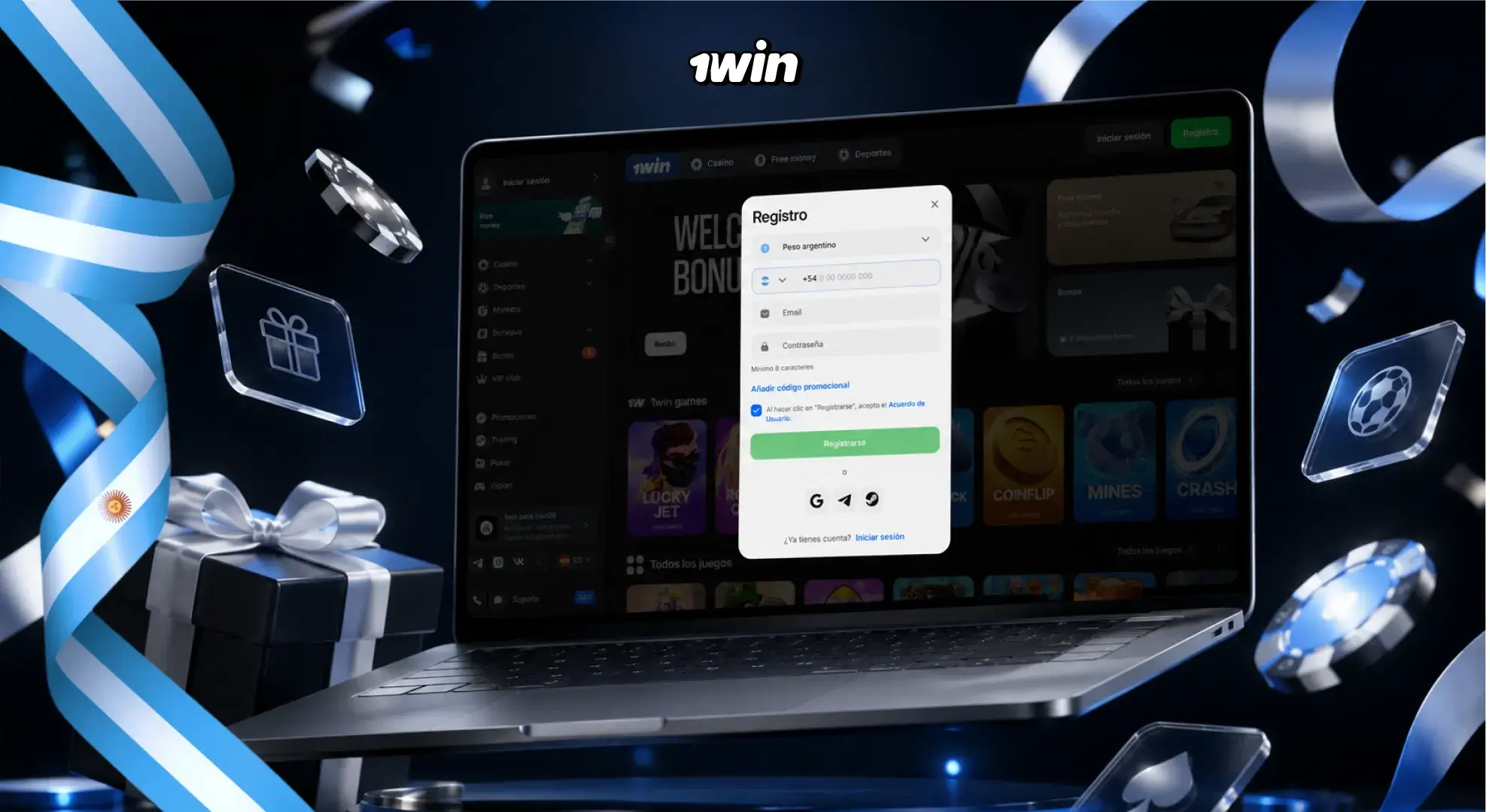 Registro en 1win Argentina
